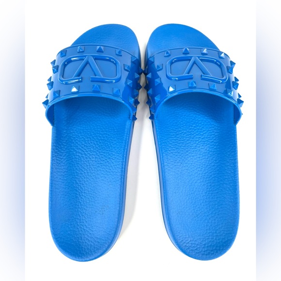 VALENTINO GARAVANI VLogo ROCKSTUD Logo Rubber Slide Men Sandals EU 46 - US 13 - Picture 5 of 13